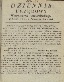 Dziennik Urzędowy Województwa Sandomierskiego, 1823, nr 42