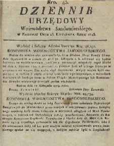 Dziennik Urzędowy Województwa Sandomierskiego, 1823, nr 43