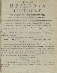 Dziennik Urzędowy Województwa Sandomierskiego, 1823, nr 46