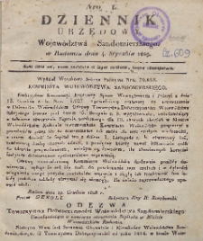 Dziennik Urzędowy Województwa Sandomierskiego, 1829, nr 1