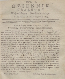 Dziennik Urzędowy Województwa Sandomierskiego, 1829, nr 4