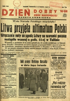 Dzień Dobry Ziemi Radomskiej, 1938, R. 8, nr 79