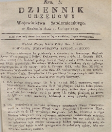 Dziennik Urzędowy Województwa Sandomierskiego, 1829, nr 5