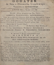 Dziennik Urzędowy Województwa Sandomierskiego, 1830, nr 1, dod. I