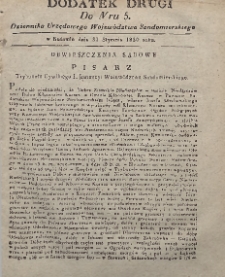 Dziennik Urzędowy Województwa Sandomierskiego, 1830, nr 5, dod. II