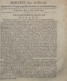 Dziennik Urzędowy Województwa Sandomierskiego, 1830, nr 18, dod. V