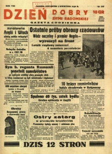 Dzień Dobry Ziemi Radomskiej, 1938, R. 8, nr 97