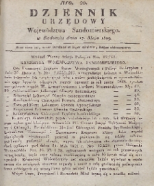 Dziennik Urzędowy Województwa Sandomierskiego, 1829, nr 20