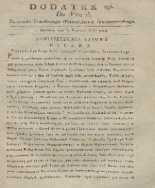 Dziennik Urzędowy Województwa Sandomierskiego, 1829, nr 23, dod. 2
