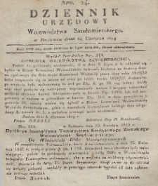 Dziennik Urzędowy Województwa Sandomierskiego, 1829, nr 24