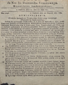 Dziennik Urzędowy Województwa Sandomierskiego, 1830, nr 35, dod. II