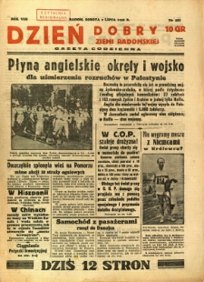 Dzień Dobry Ziemi Radomskiej, 1938, R. 8, nr 187