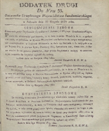 Dziennik Urzędowy Województwa Sandomierskiego, 1829, nr 35, dod. 2