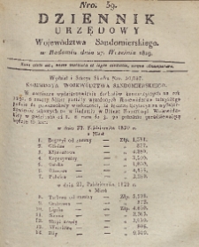 Dziennik Urzędowy Województwa Sandomierskiego, 1829, nr 39