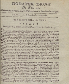Dziennik Urzędowy Województwa Sandomierskiego, 1829, nr 40, dod. 2