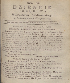 Dziennik Urzędowy Województwa Sandomierskiego, 1829, nr 45