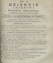 Dziennik Urzędowy Województwa Sandomierskiego, 1829, nr 47