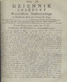 Dziennik Urzędowy Województwa Sandomierskiego, 1829, nr 48