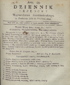 Dziennik Urzędowy Województwa Sandomierskiego, 1829, nr 49