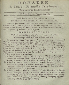 Dziennik Urzędowy Województwa Sandomierskiego, 1829, nr 51, dod. 1