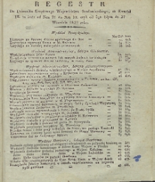 Regestr Do Dzeinnika Urzędowego Województwa Sandomierskiego za Kwartał III to jest: od Nru 27 do 39. czyli od 5 Lipca do 27 Września 1829 r