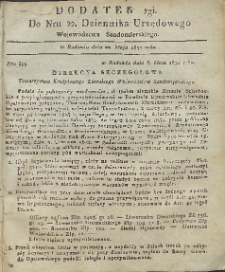 Dziennik Urzędowy Województwa Sandomierskiego, 1831, nr 22, dod. 2