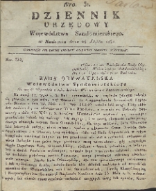 Dziennik Urzędowy Województwa Sandomierskiego, 1831, nr 31