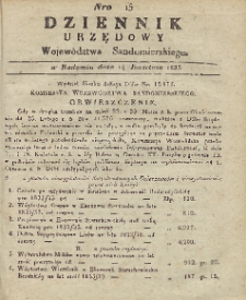 Dziennik Urzędowy Województwa Sandomierskiego, 1833, nr 15