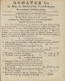 Dziennik Urzędowy Województwa Sandomierskiego, 1833, nr 16, dod. 1