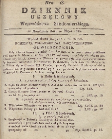 Dziennik Urzędowy Województwa Sandomierskiego, 1833, nr 18