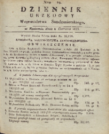 Dziennik Urzędowy Województwa Sandomierskiego, 1833, nr 22