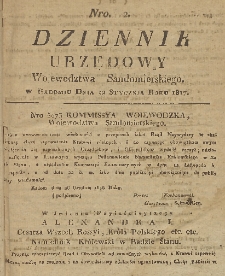 Dziennik Urzędowy Województwa Sandomierskiego, 1817, nr 2
