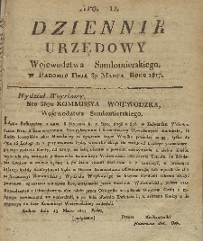 Dziennik Urzędowy Województwa Sandomierskiego, 1817, nr 12