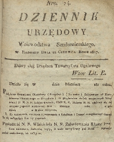 Dziennik Urzędowy Województwa Sandomierskiego, 1817, nr 24