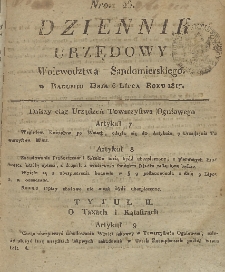 Dziennik Urzędowy Województwa Sandomierskiego, 1817, nr 26