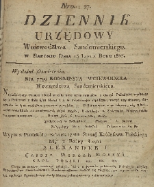 Dziennik Urzędowy Województwa Sandomierskiego, 1817, nr 27