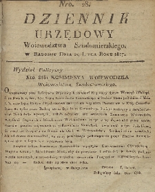 Dziennik Urzędowy Województwa Sandomierskiego, 1817, nr 28