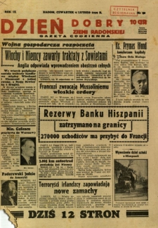 Dzień Dobry Ziemi Radomskiej, 1939, R. 9, nr 40