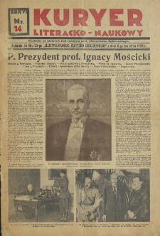 Kuryer Literacko - Naukowy, 1929, R. 6, nr 14
