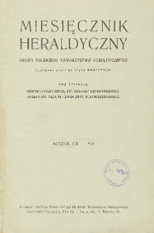 Miesięcznik Heraldyczny, 1934, R. 13, treść