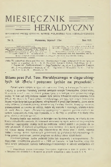 Miesięcznik Heraldyczny, 1934, R. 13, nr 1