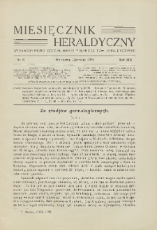 Miesięcznik Heraldyczny, 1934, R. 13, nr 6