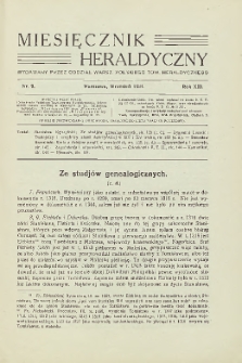 Miesięcznik Heraldyczny, 1934, R. 13, nr 9