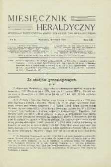 Miesięcznik Heraldyczny, 1934, R. 13, nr 9