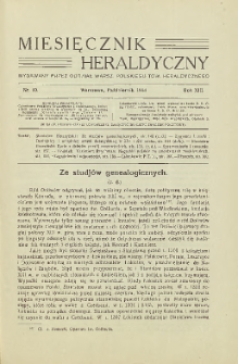Miesięcznik Heraldyczny, 1934, R. 13, nr 10