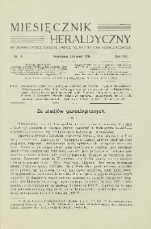 Miesięcznik Heraldyczny, 1934, R. 13, nr 11