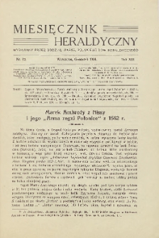 Miesięcznik Heraldyczny, 1934, R. 13, nr 12