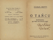 O tańcu : rozważania kulturalno-obyczajowe