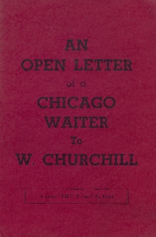 An open letter of a Chicago waiter to Winston Churchill