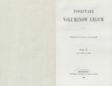 Inwentarz Voluminow legum. Cz. 2, do tomów VII-VIII